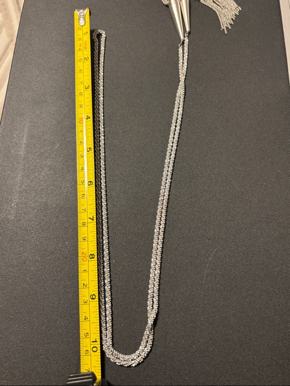Kendra Scott Silver Long Tassel Necklace Phara Lariat - Picture 5 of 9